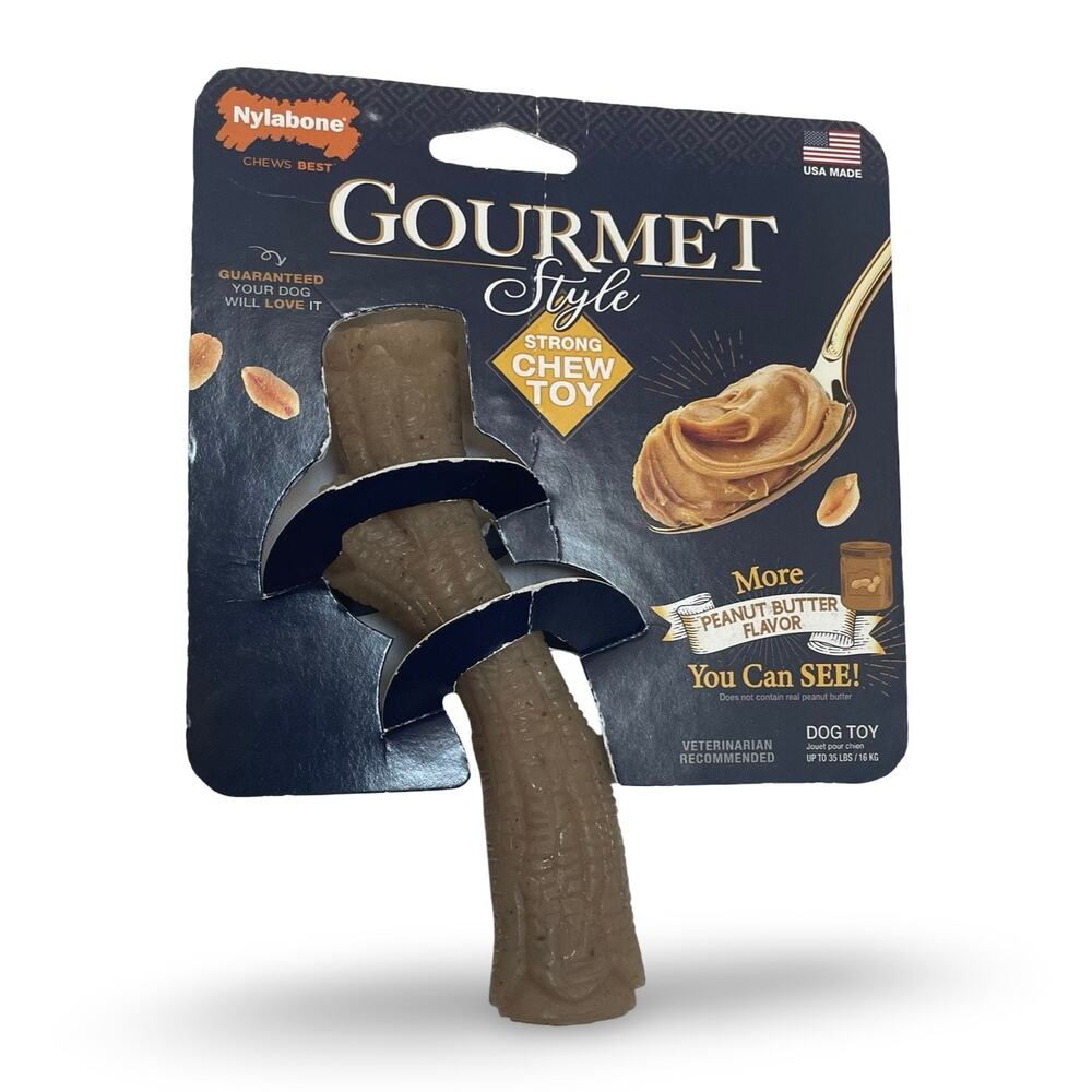 Nylabone Gourmet Style Medium Strong Chew Peanut Butter Flavor Nylon Dog Toy